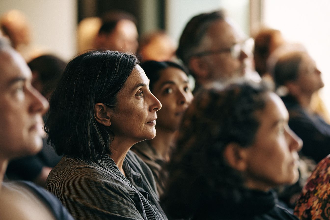 People listening intently